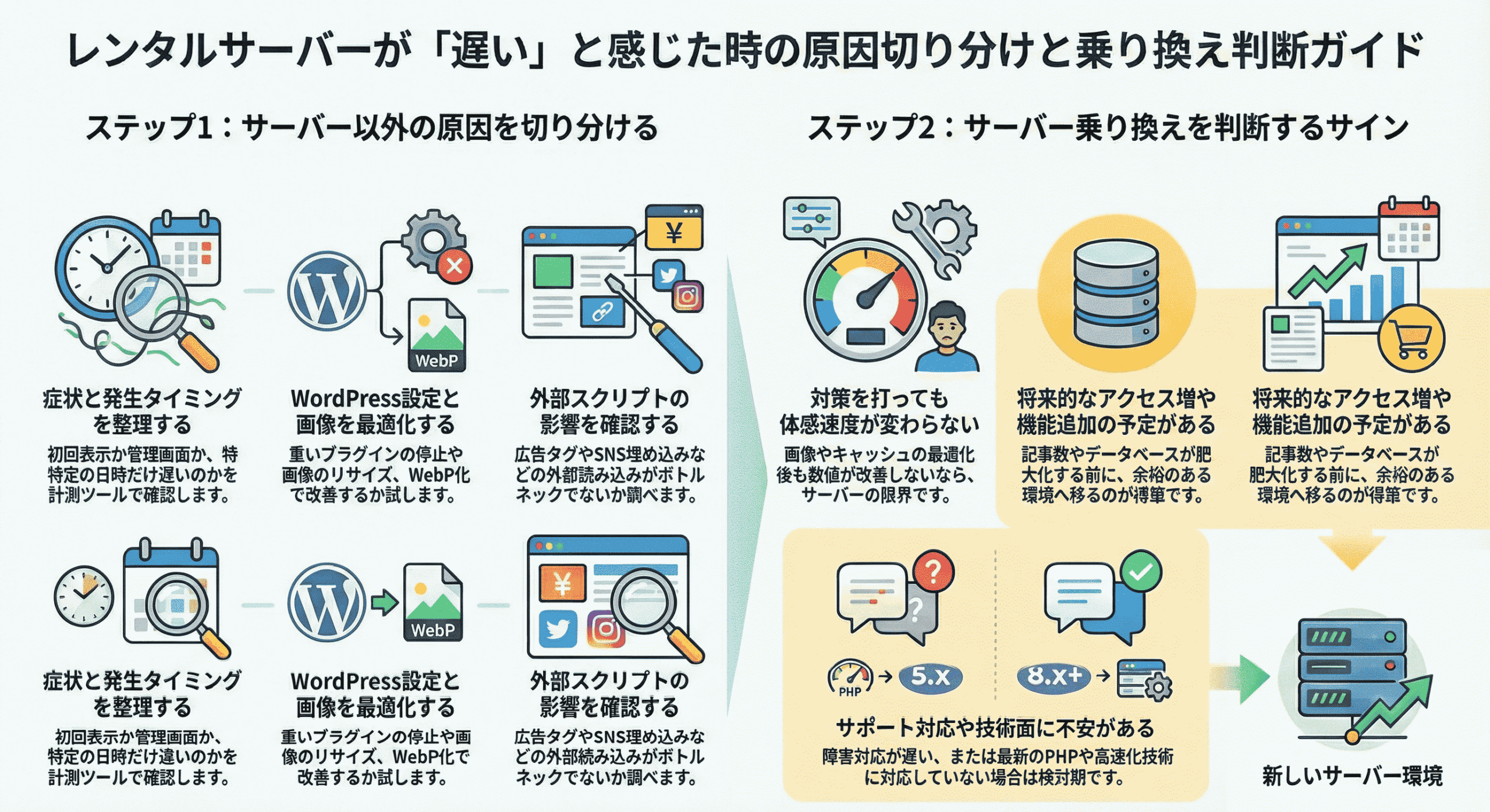 レンタルサーバーが「遅い」と感じた時の原因切り分けと乗り換え判断ガイド