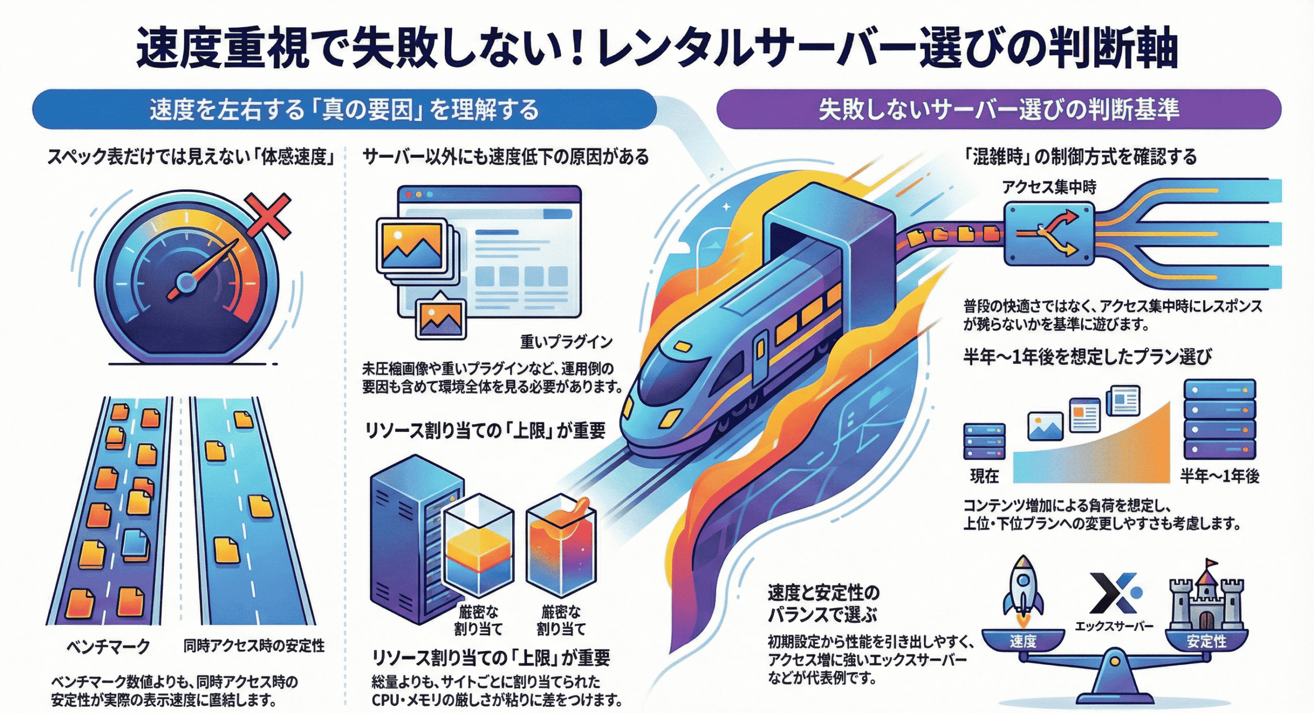 速度重視で失敗しない！レンタルサーバー選びの判断軸